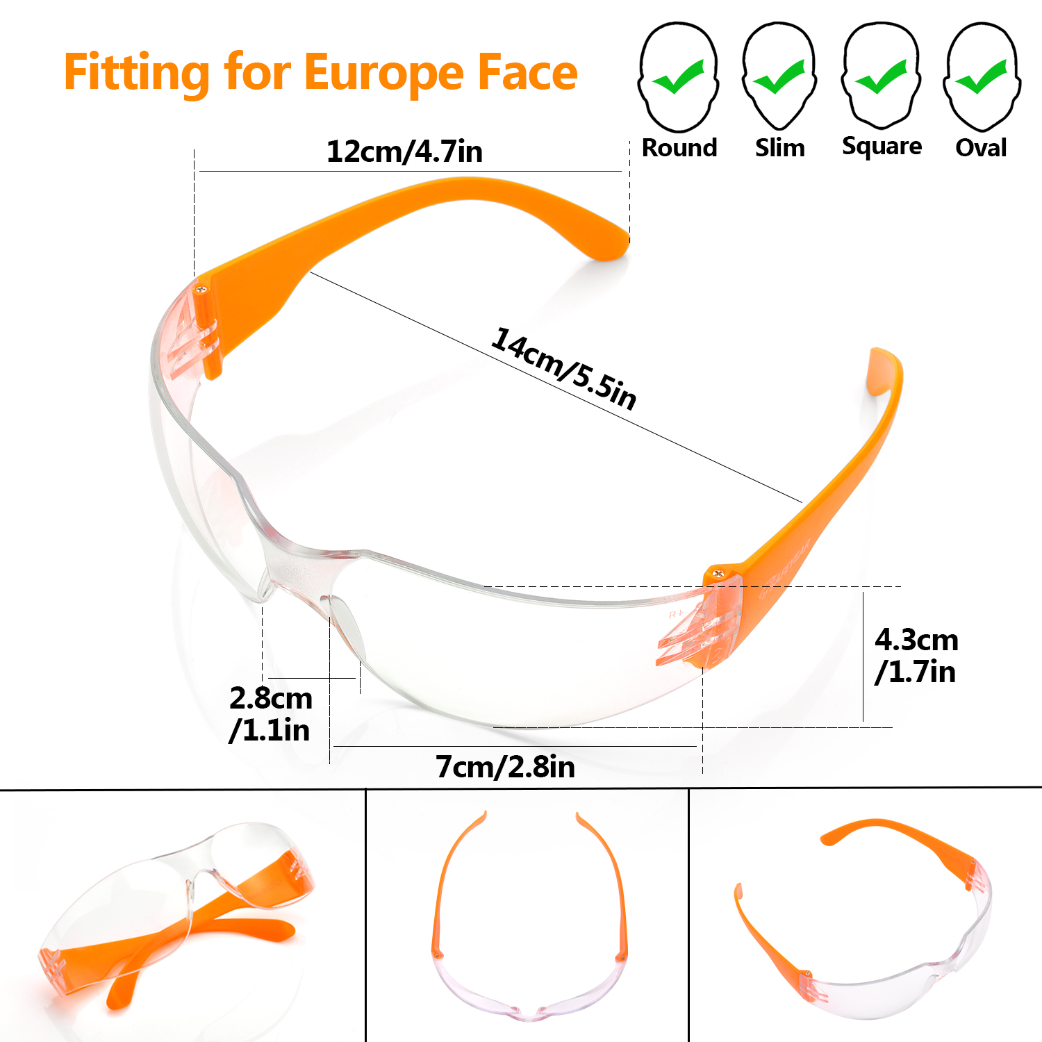 Lunettes de protection des yeux SG001 Orange