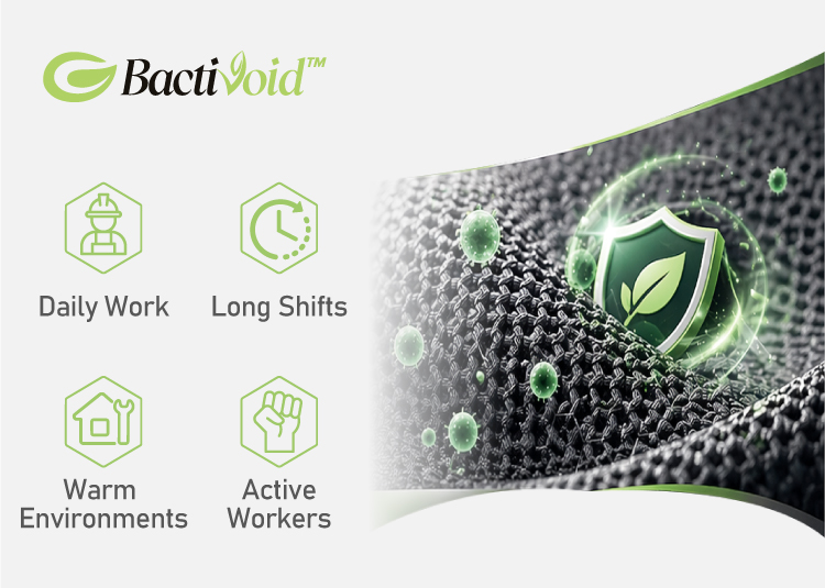 Tissu de doublure antibactérien respirant BactiVoid™ pour un contrôle des odeurs et un confort durable des chaussures